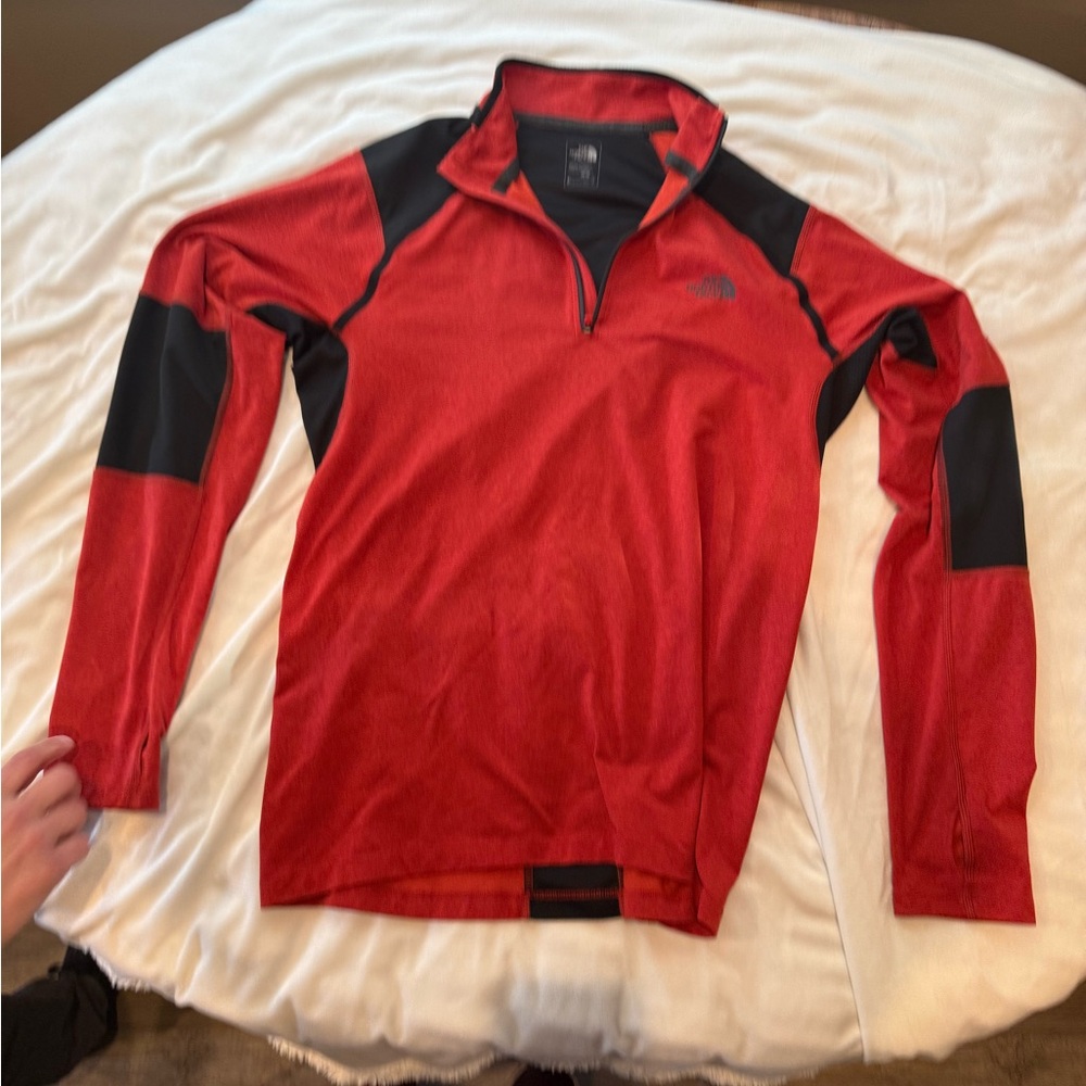 The North Face Red and Black Half-Zip Performance Pullover